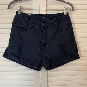 Kancan denim shorts black distressed 29 11